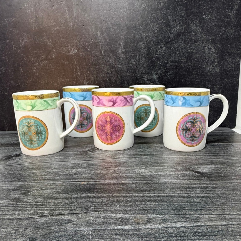 Charter Club Grand Buffet Gold Medallion Coffee Mugs Set 5 2002 Macy's